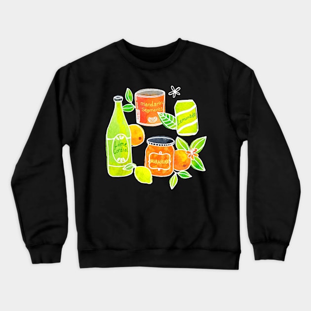 Sunny Citrus Pop Art Crewneck Sweatshirt by PerrinLeFeuvre